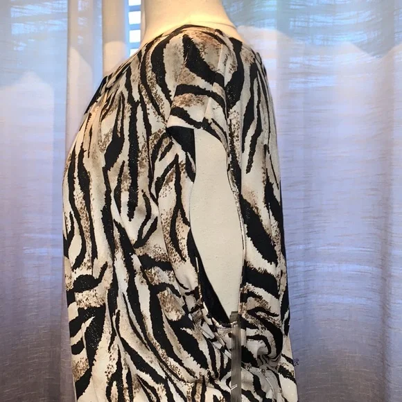 Kasper animal print gold fleck 3X blouse - Picture 3 of 7